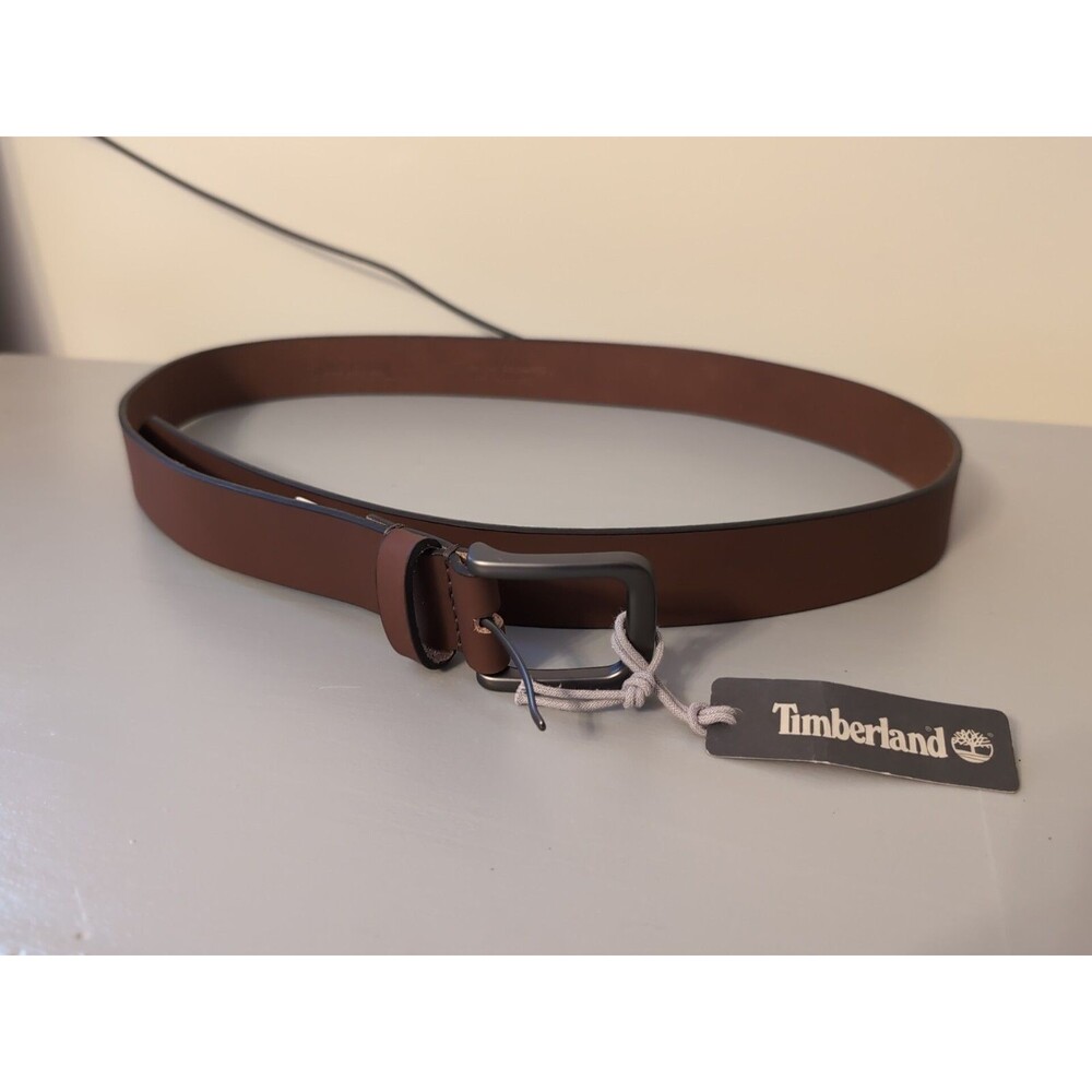 TIMBERLAND MENS CLASSIC LEATHER BELT Made in USA Size 42 Brown